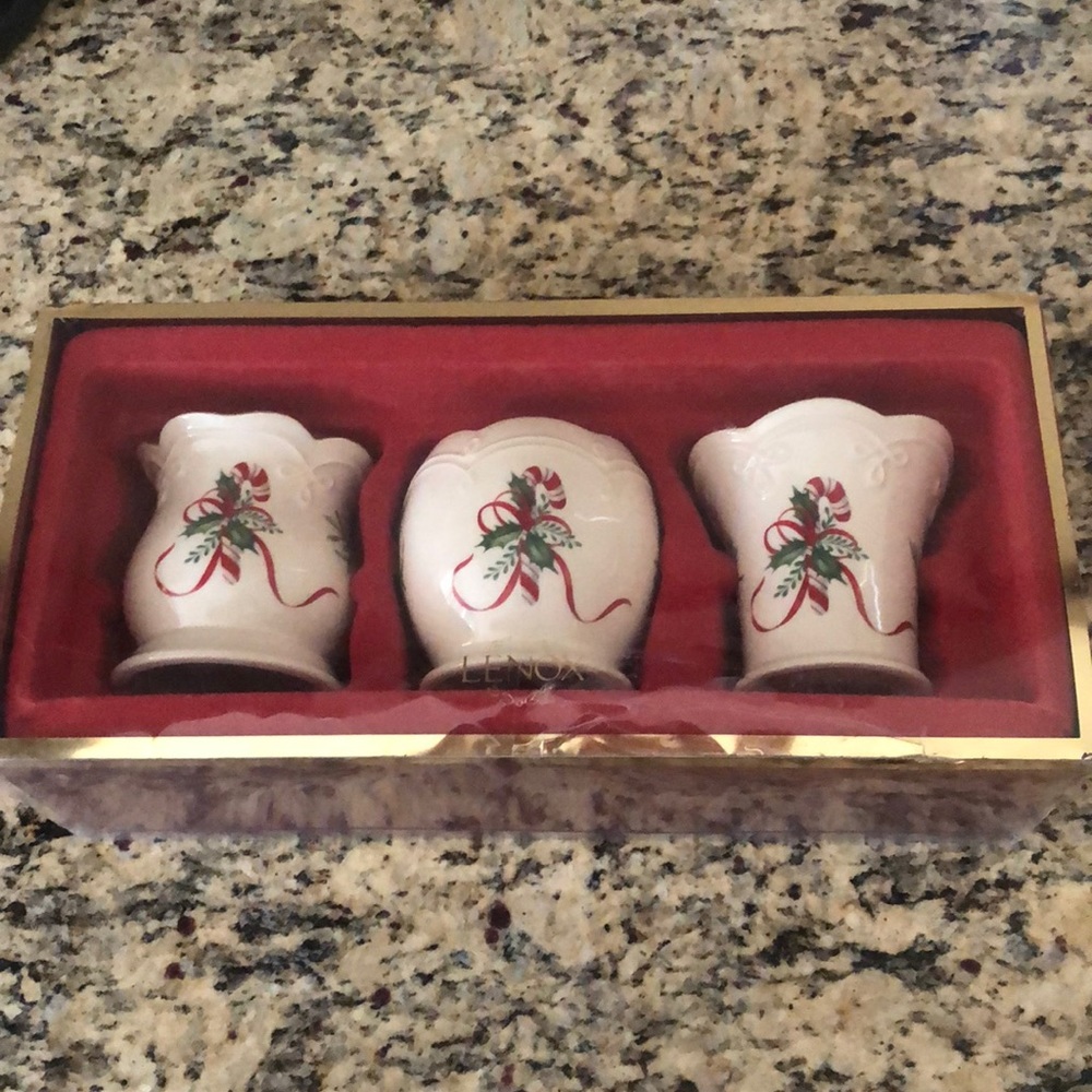 NWT Lenox Christmas Holiday Votives Set of 3 Candle holder Candles Tealight